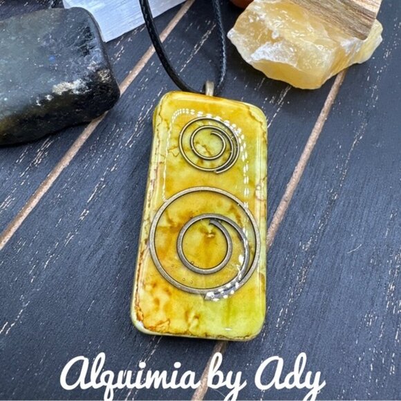 Vintage 70's Domino chip big pendant black choker necklace - Picture 2 of 2